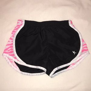 black and hot pink zebra danskin sport-shorts.